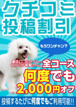 口コミ投稿割引2000円オフ！